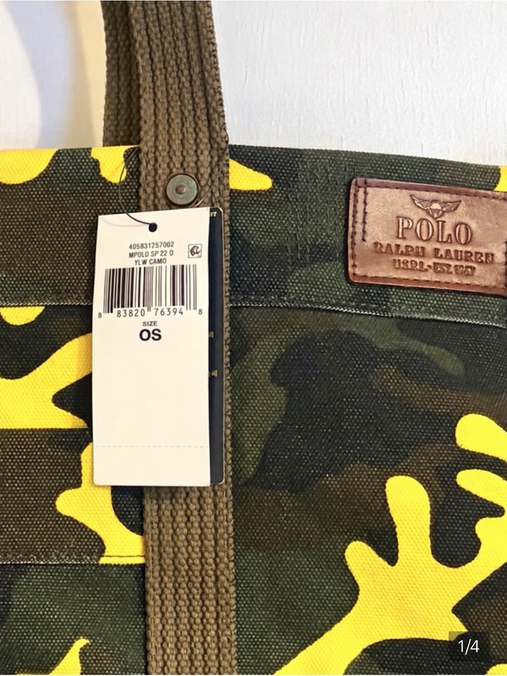 Polo Ralph Lauren Men’s Yellow Camo Tote Bag